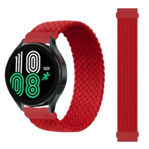 Bracelet fermeture elastique pour 4G Connectée Nylon tressé Rouge